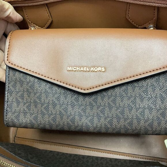 Michael Kors Maisie Large Pebbled Leather 3-in-1 Tote Bag Brown NWT - Picture 11 of 13